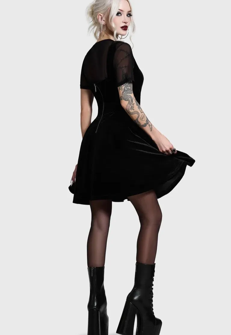 Impericon Cathedra Corset Mini Multi Kleid Samt schwarz