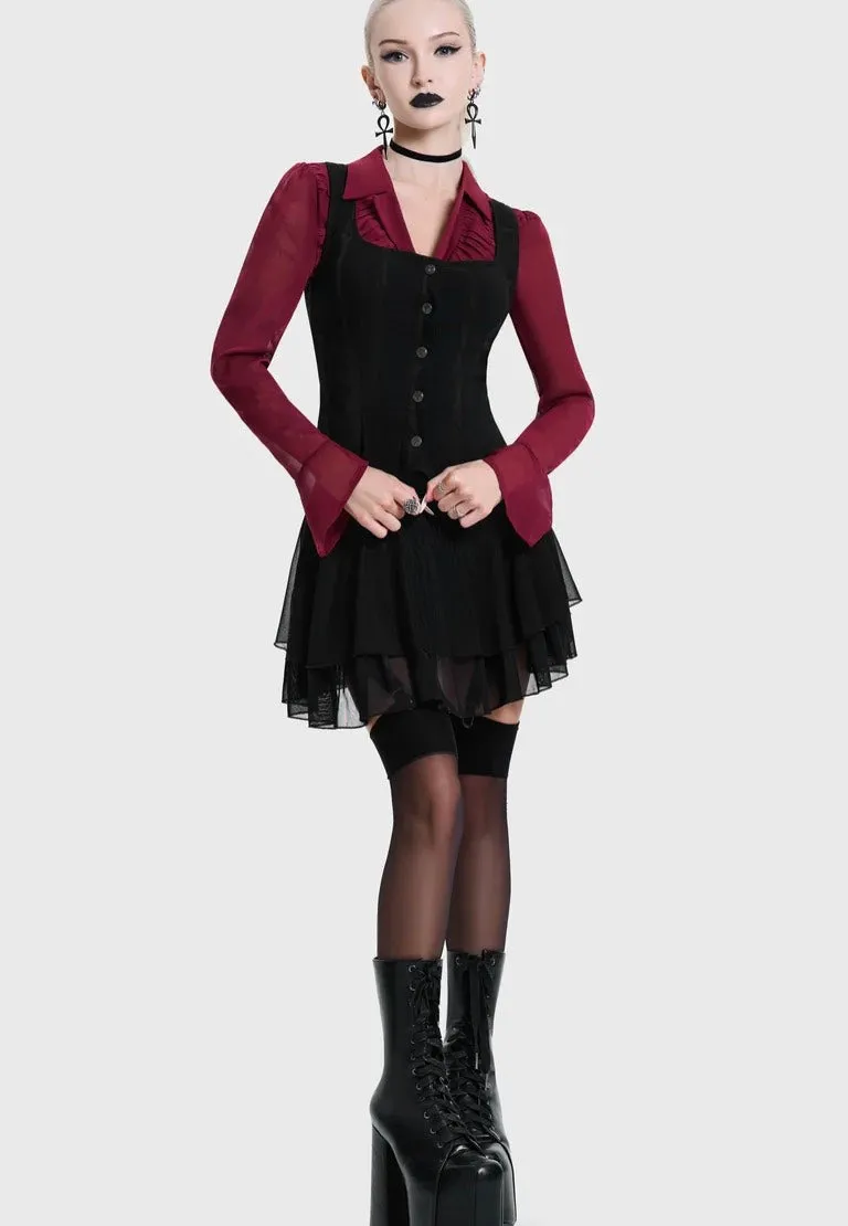 Impericon Bone Stripe Black Korsett schwarz