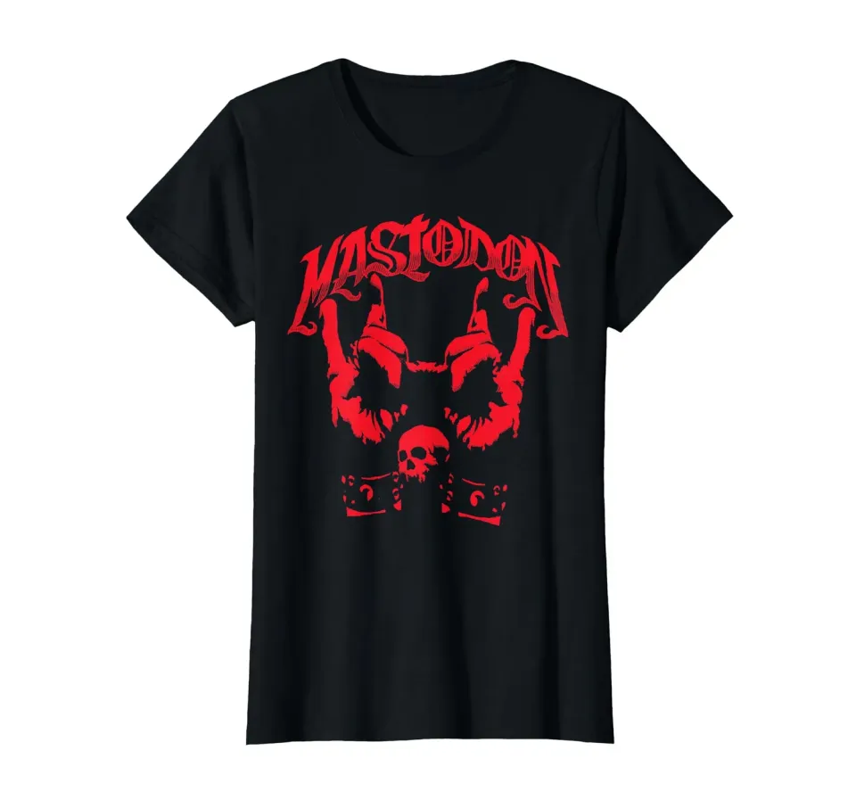 Mastodon Devil Horns Adult T-Shirt Schwarz
