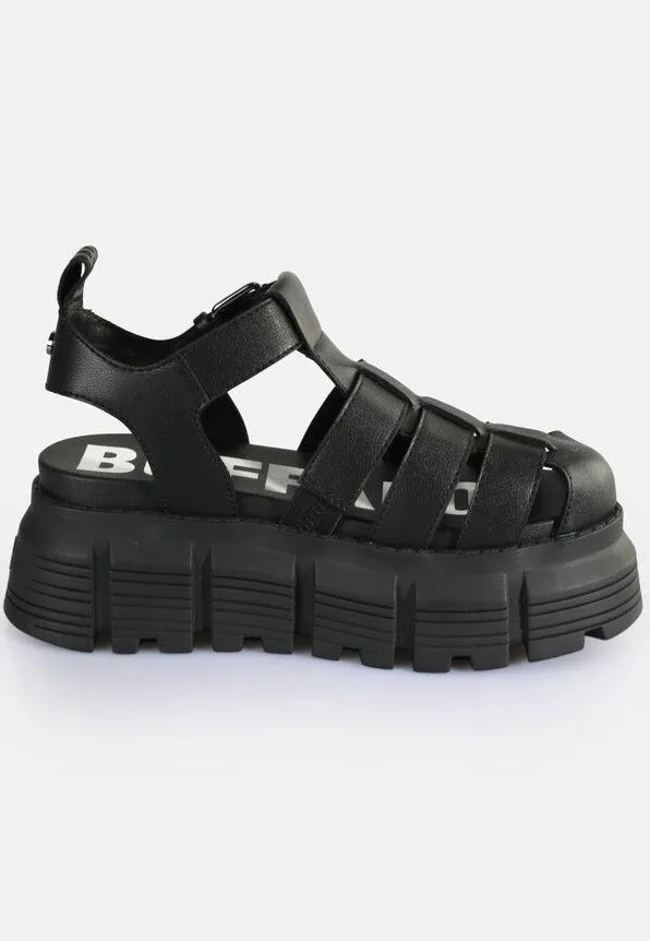 Impericon Ava Fisher Vegan Nappa Sandalen schwarz