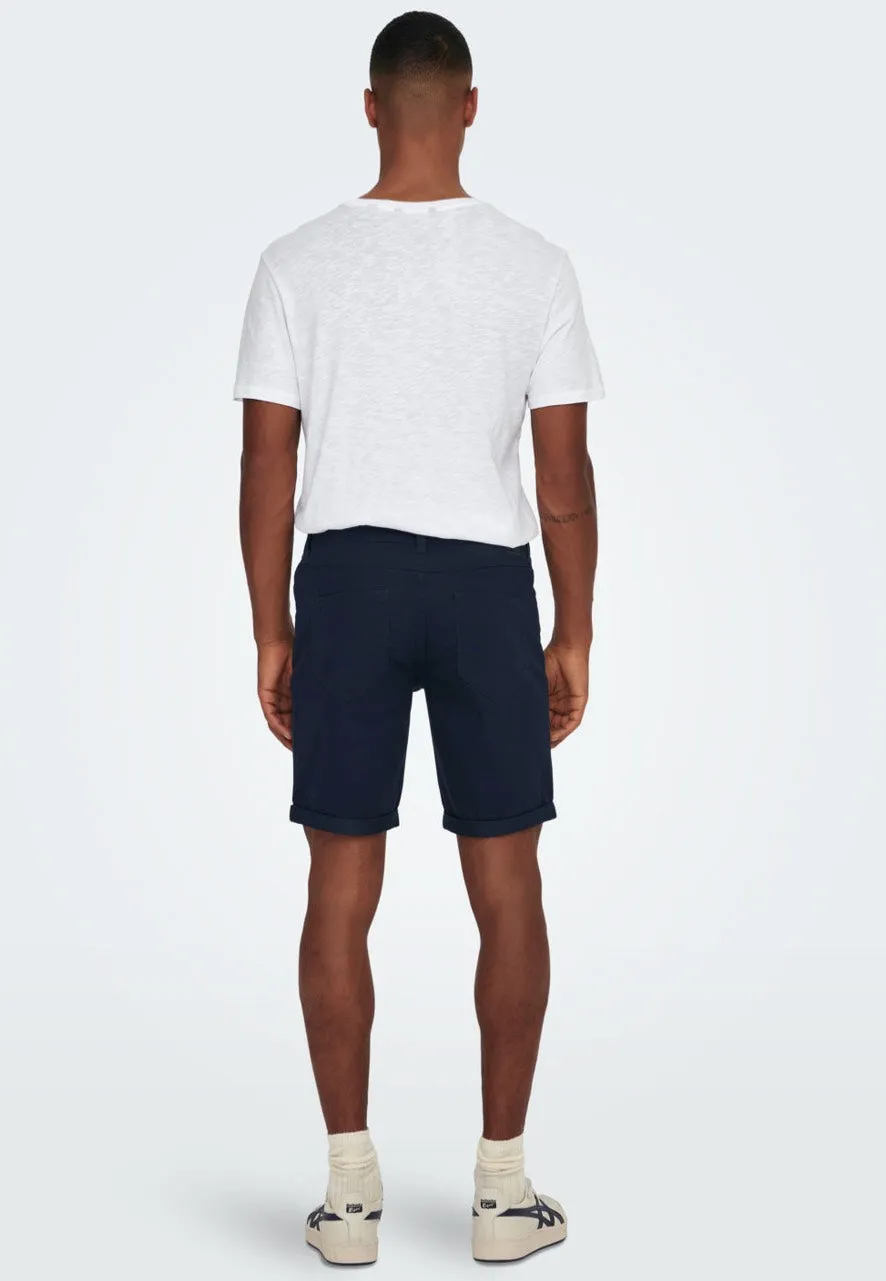 Ply Life Reg Twill Dark Navy Shorts Chino S-XXL