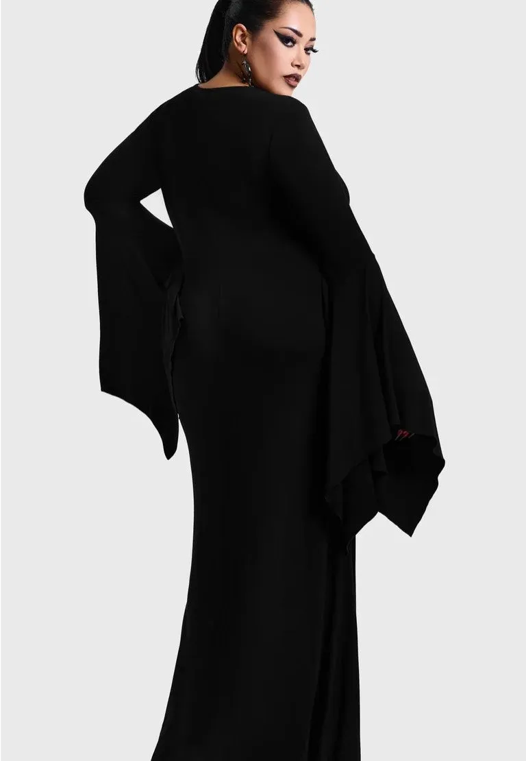 Impericon Seraphelle Maxi Black Kleid Schwarz Viskose