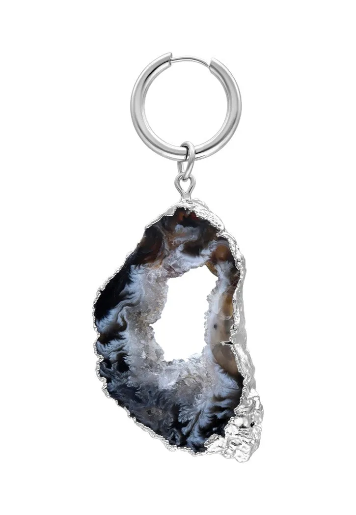 Little Indian Agate Large Ohrringe silber