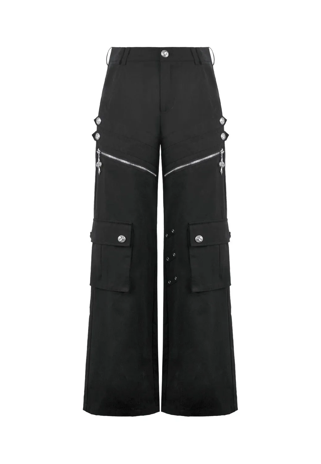 Impericon Urban Mobility Dark Techwear Multi Pocket Cross Zip Hose