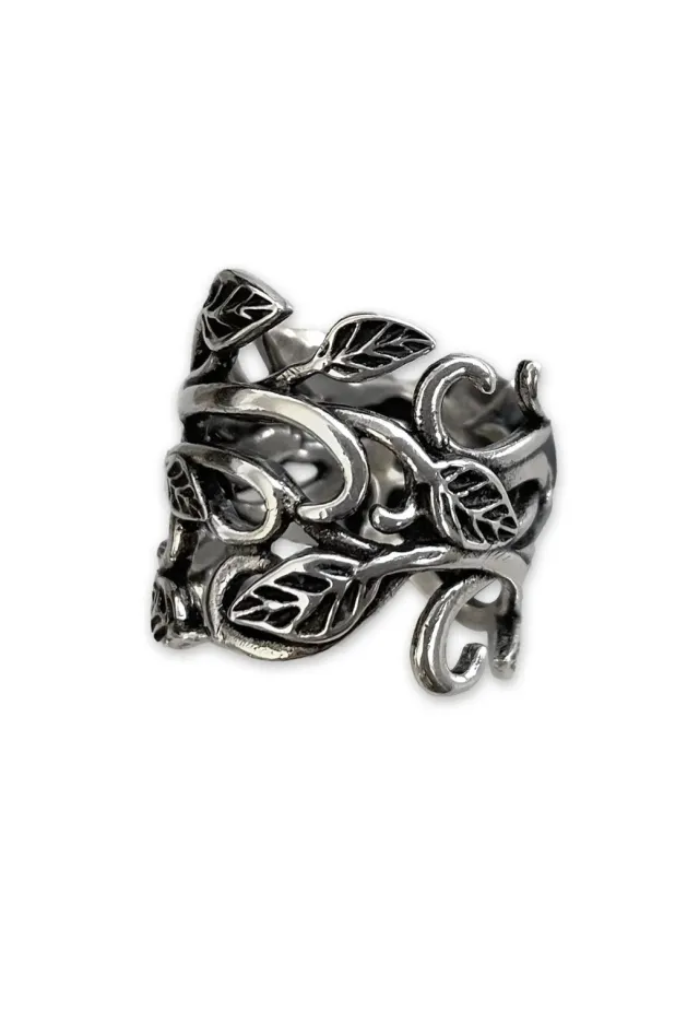 Impericon Leaves Silver Ring Silber Gothic 59mm