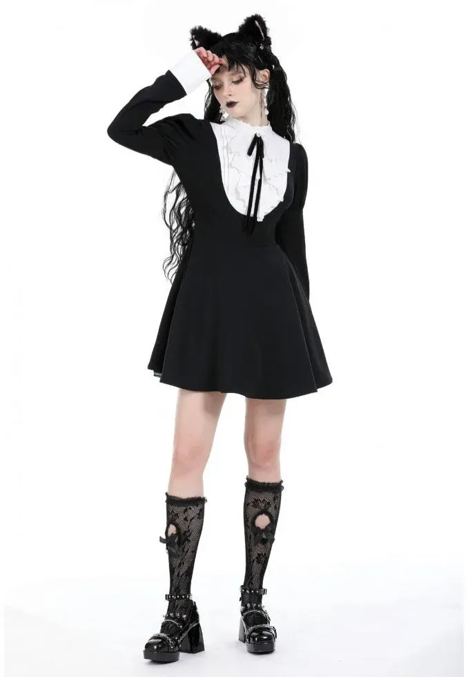 Impericon Princess Neck Contrast Bubble Kleid Schwarz M