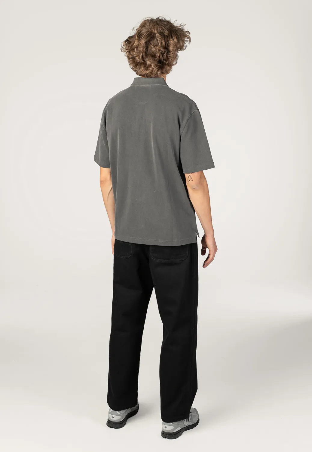 Impericon Wayne Garment Dyed Black Polo Baumwolle