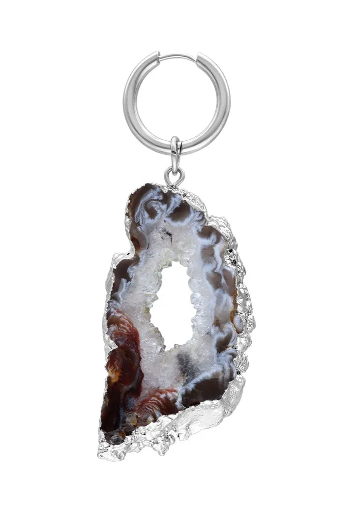Little Indian Agate Large Ohrringe silber