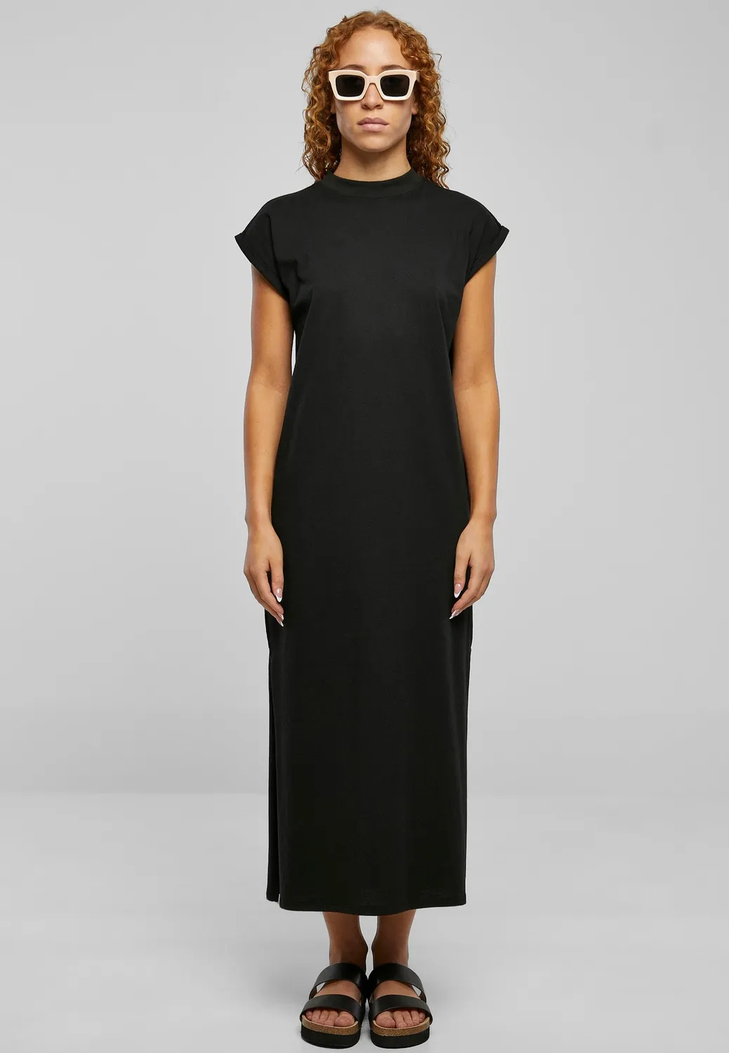 Impericon Ladies Long Extended Shoulder Kleid schwarz Maxi
