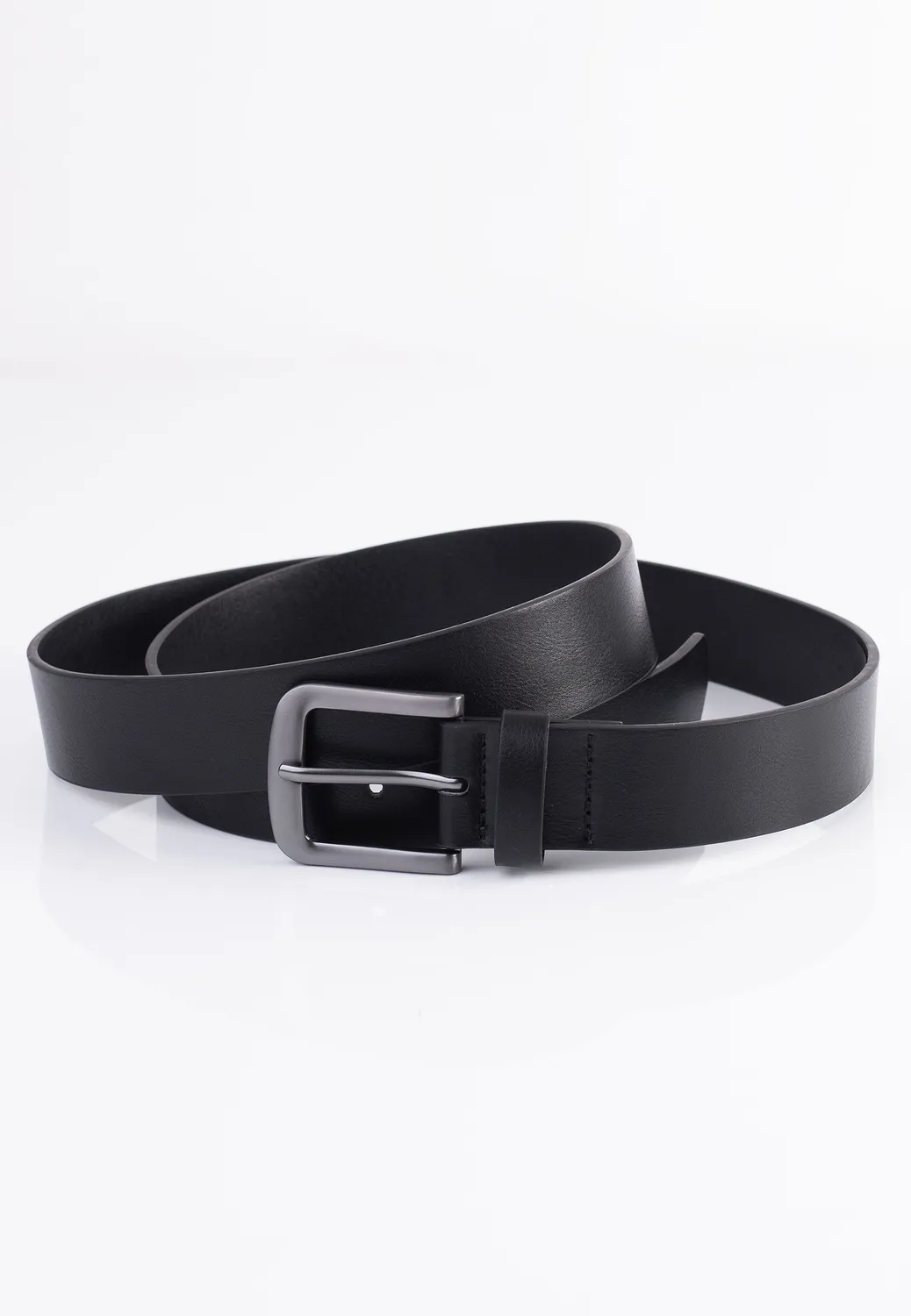 Impericon Easy Synthetic Leather Gürtel Schwarz Silber