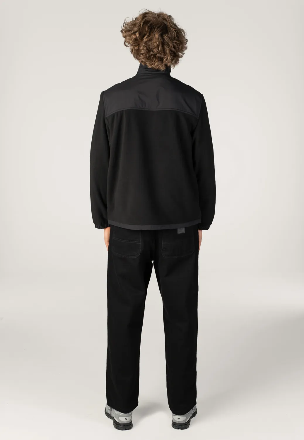 Impericon Edmore Black White Jacke Schwarz Fleece