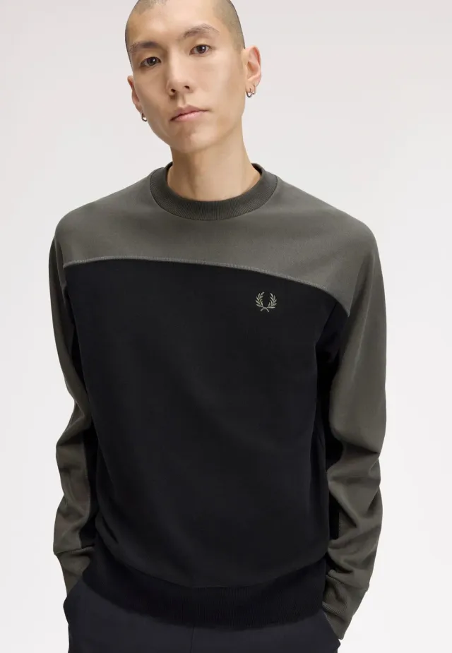 Colour Block Black Sweater schwarz Streetwear