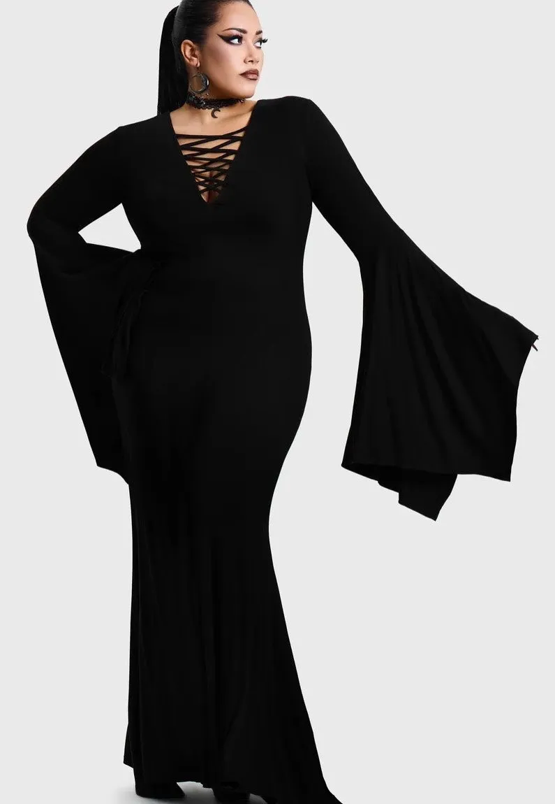 Impericon Seraphelle Maxi Black Kleid Schwarz Viskose