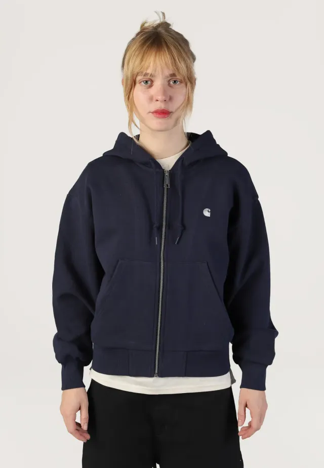 Carhartt Hooded Casey Zip Hoodie Dark Navy Silver Damen