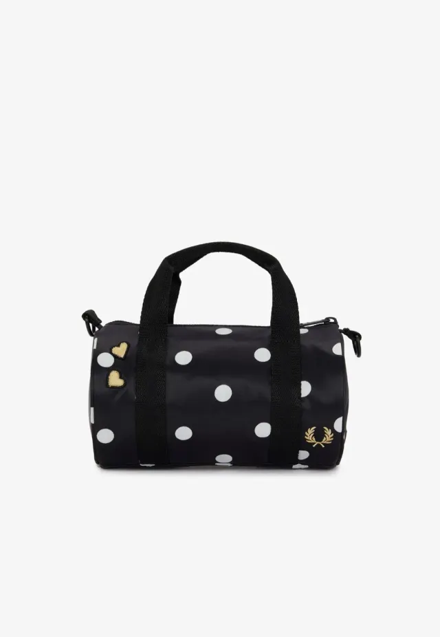 Polka Dot Amy Mini Barrel Dufflebag Kunstleder schwarz