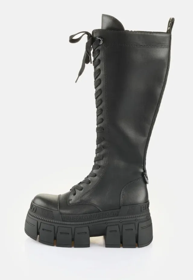 Impericon Gospher Lace Up Hi Stiefel Schwarz Vegan
