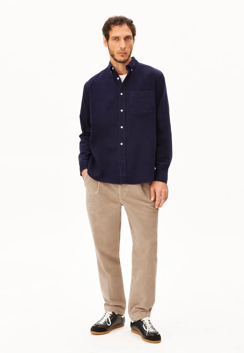 Impericon Corduroy Tinted Navy Hemd navy Baumwolle