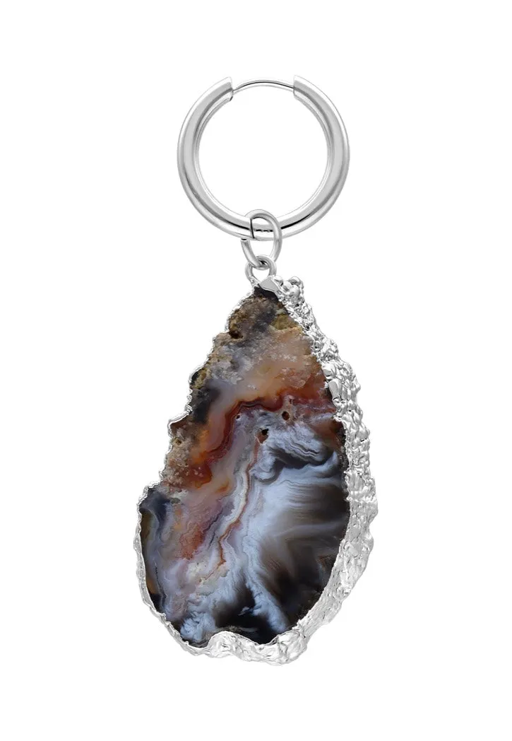 Little Indian Agate Large Ohrringe silber
