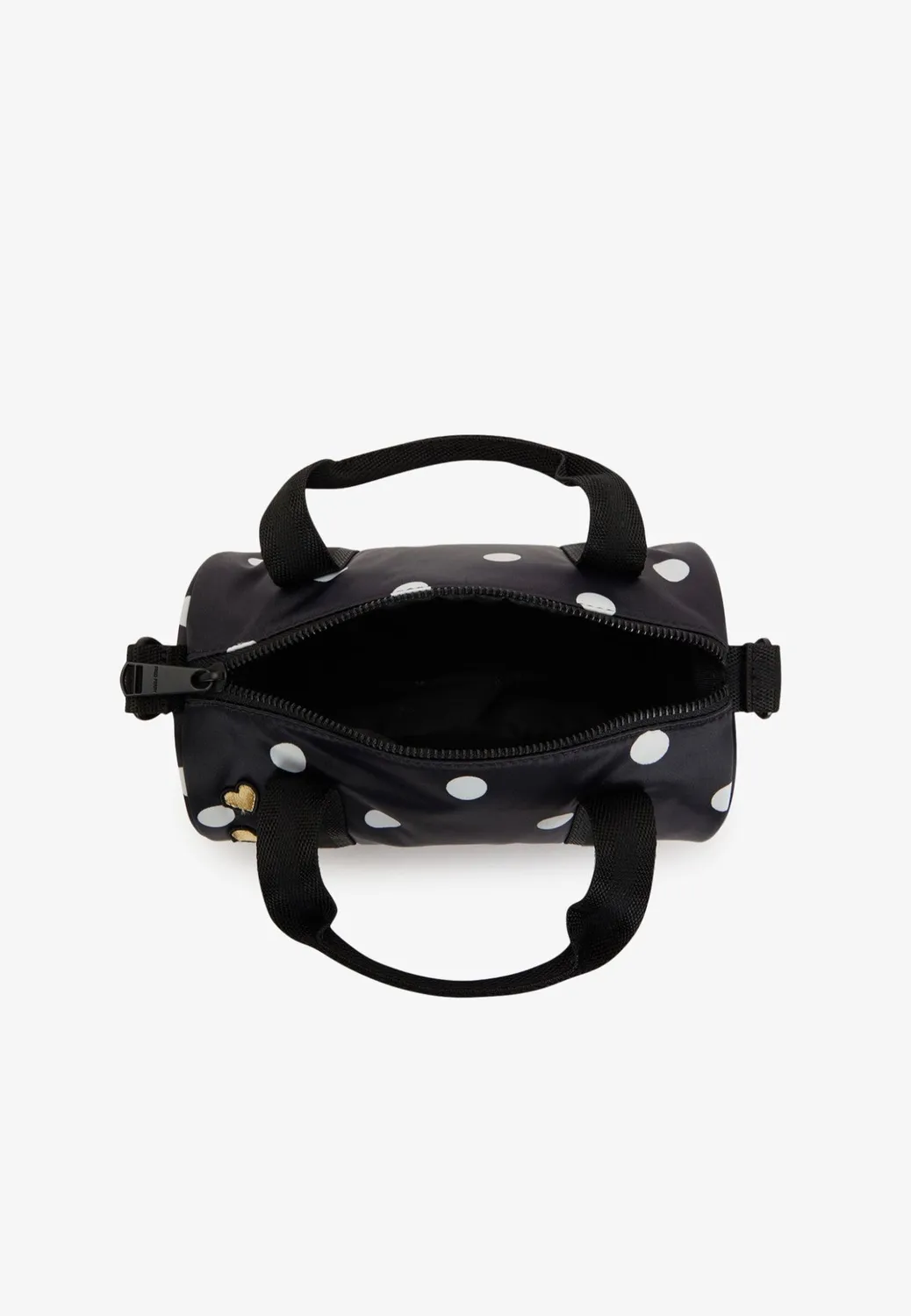 Polka Dot Amy Mini Barrel Dufflebag Kunstleder schwarz
