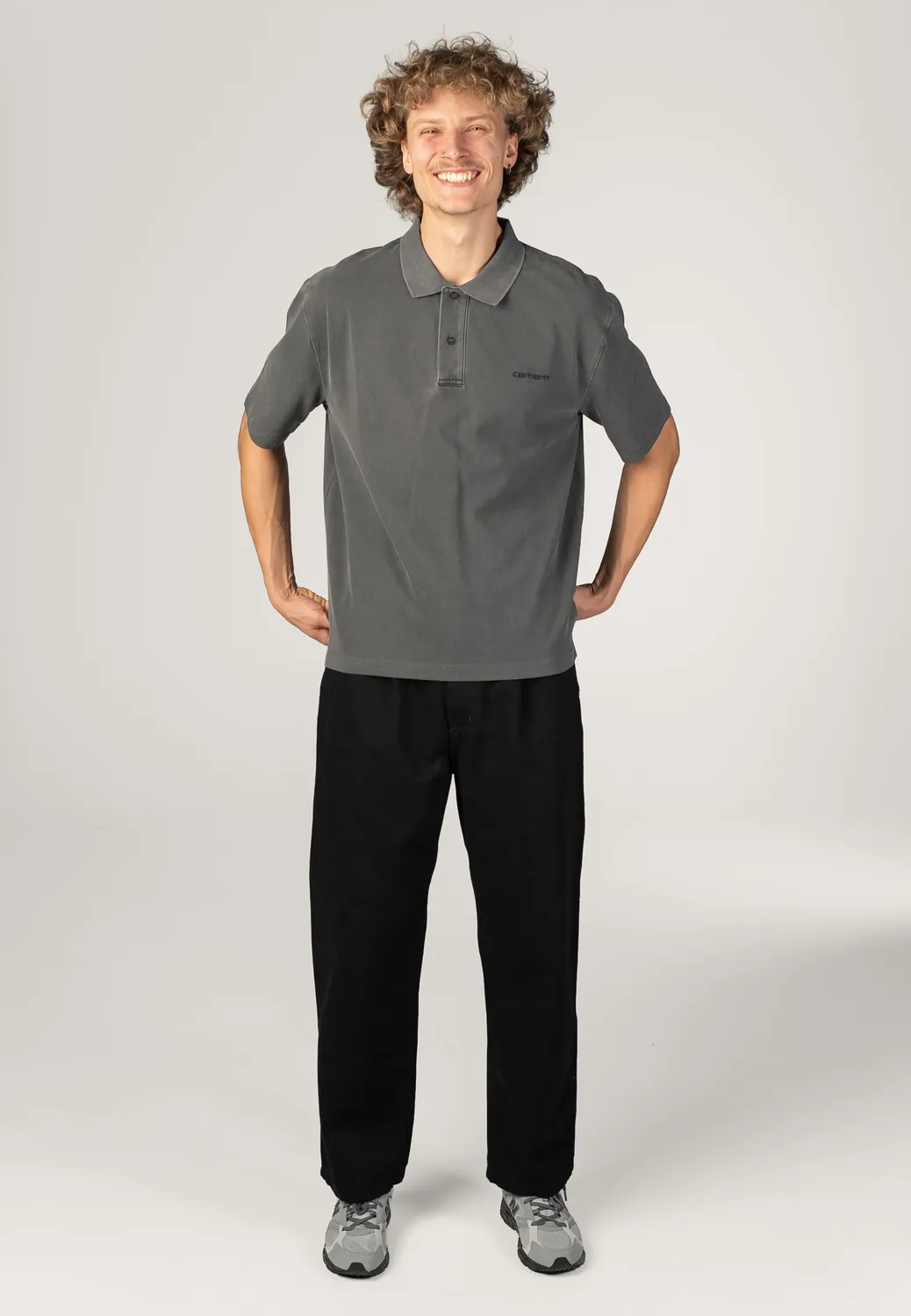 Impericon Wayne Garment Dyed Black Polo Baumwolle