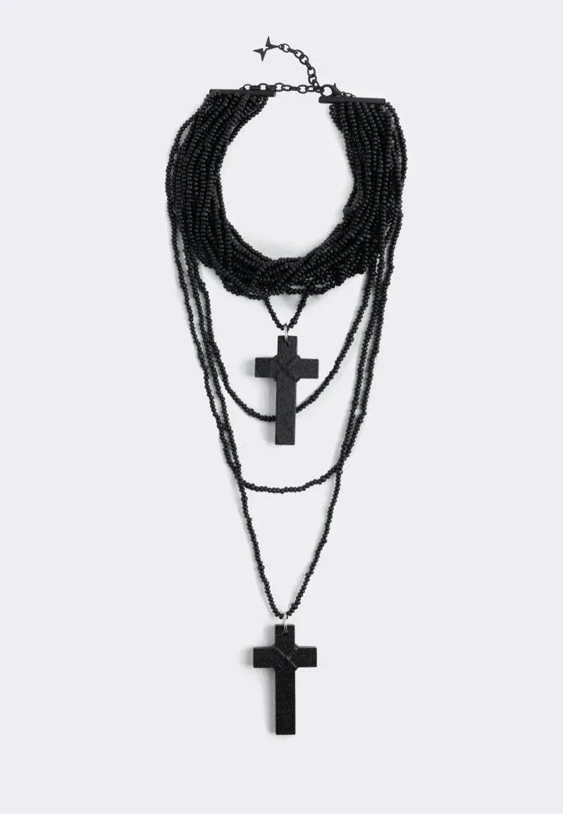 Impericon Penance Beaded Black Kette Schwarz Onesize Holz