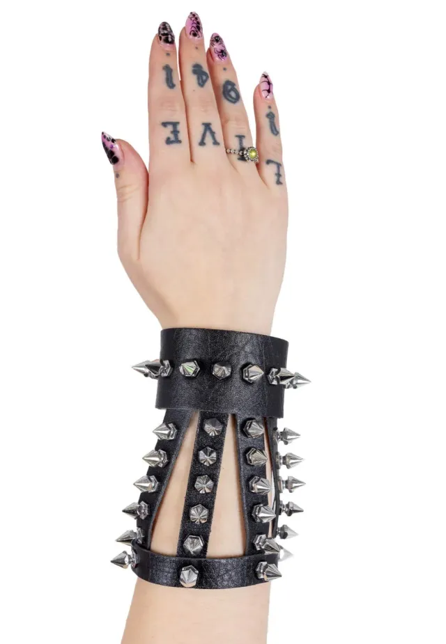 Impericon Zenko Stud Black Bracelet Harness Kunstleder
