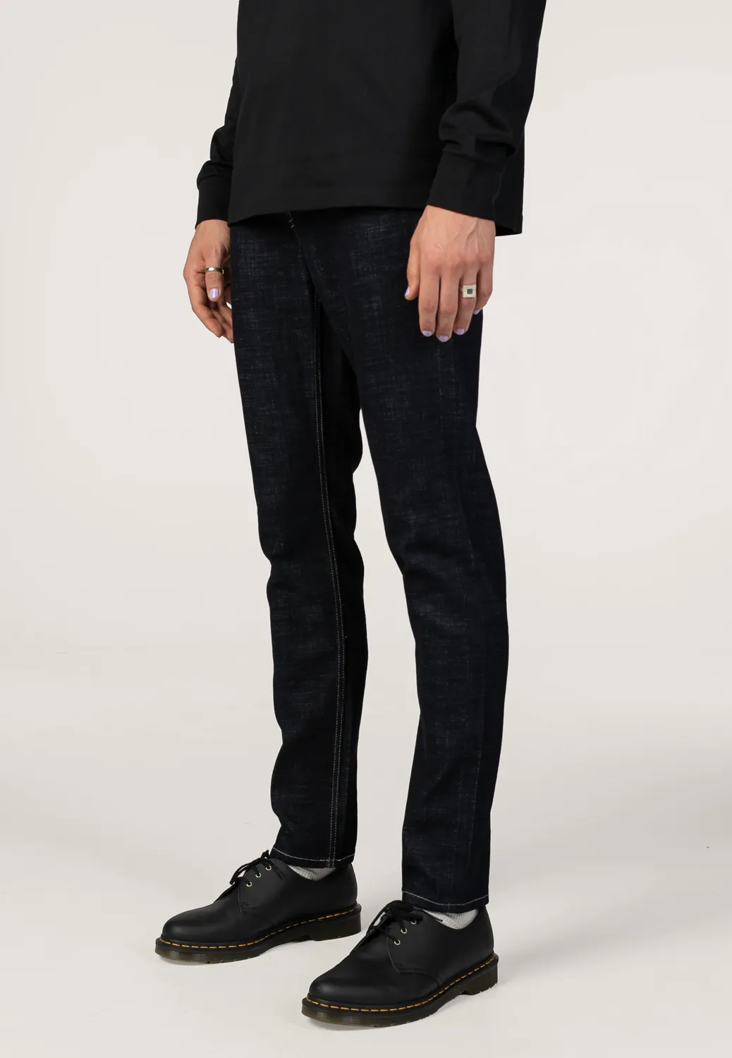 Impericon Loom Slim Dark Blue Denim Jeans Slim Fit