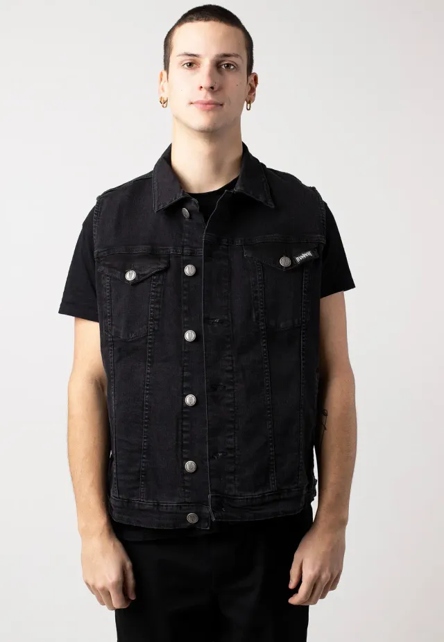 Impericon Neil Denim Black Jeansweste Schwarz