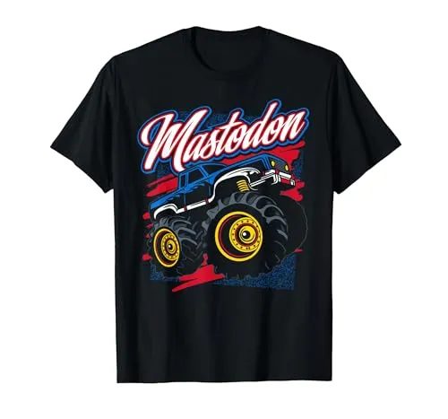 Mastodon Old School Monster Truck T-Shirt Herren Print