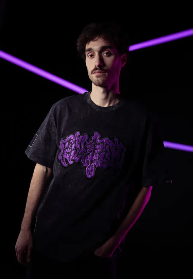 Impericon Logo Acid Wash Premium T-Shirt schwarz