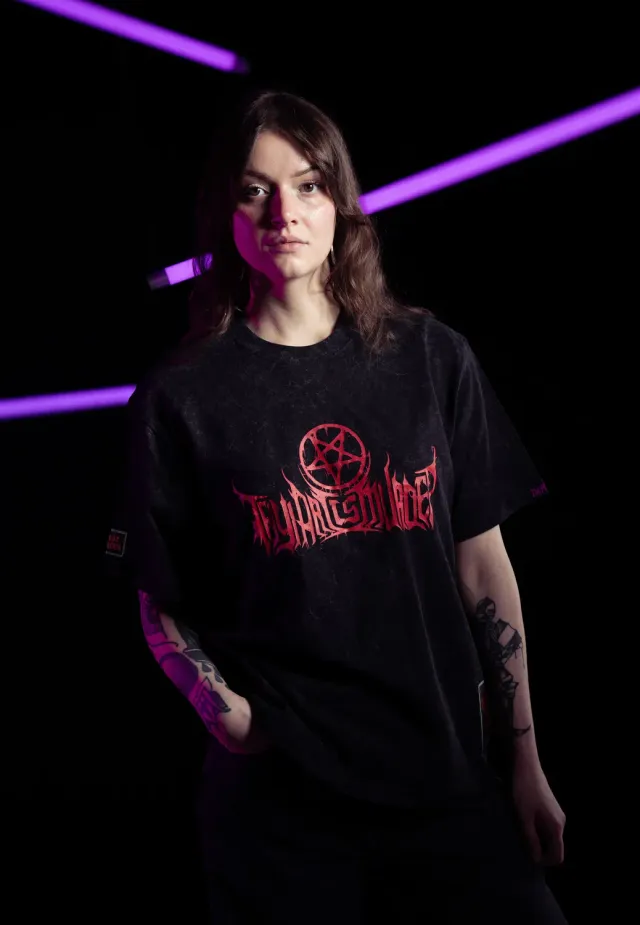 Impericon Logo Acid Wash Premium T-Shirt schwarz Limited