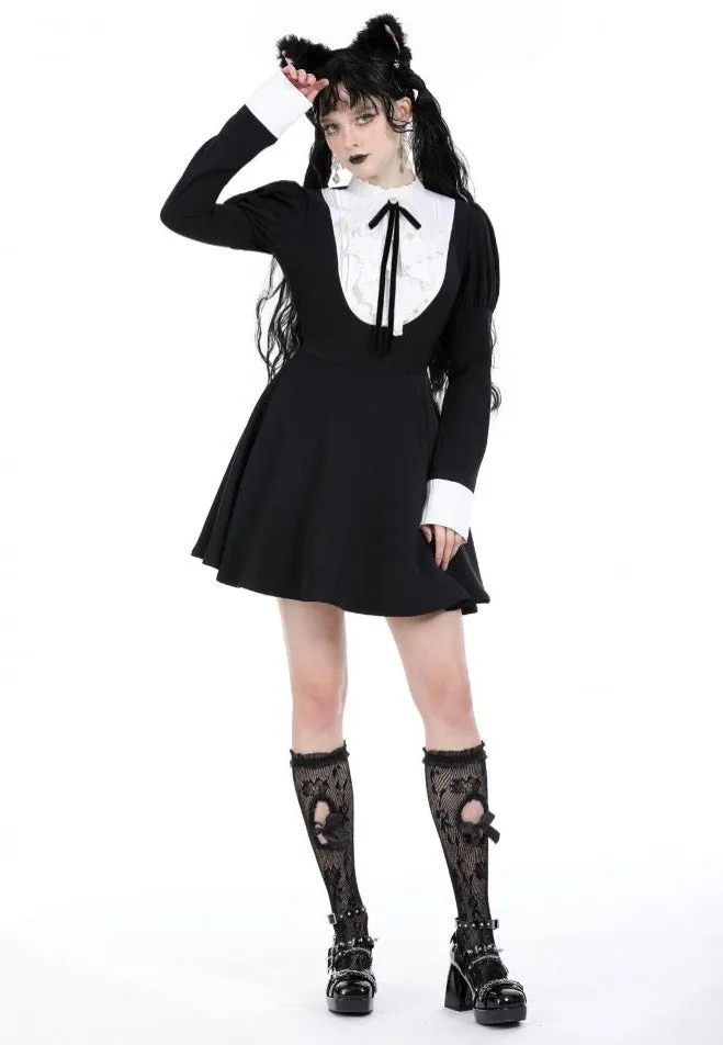 Impericon Princess Neck Contrast Bubble Kleid Schwarz M