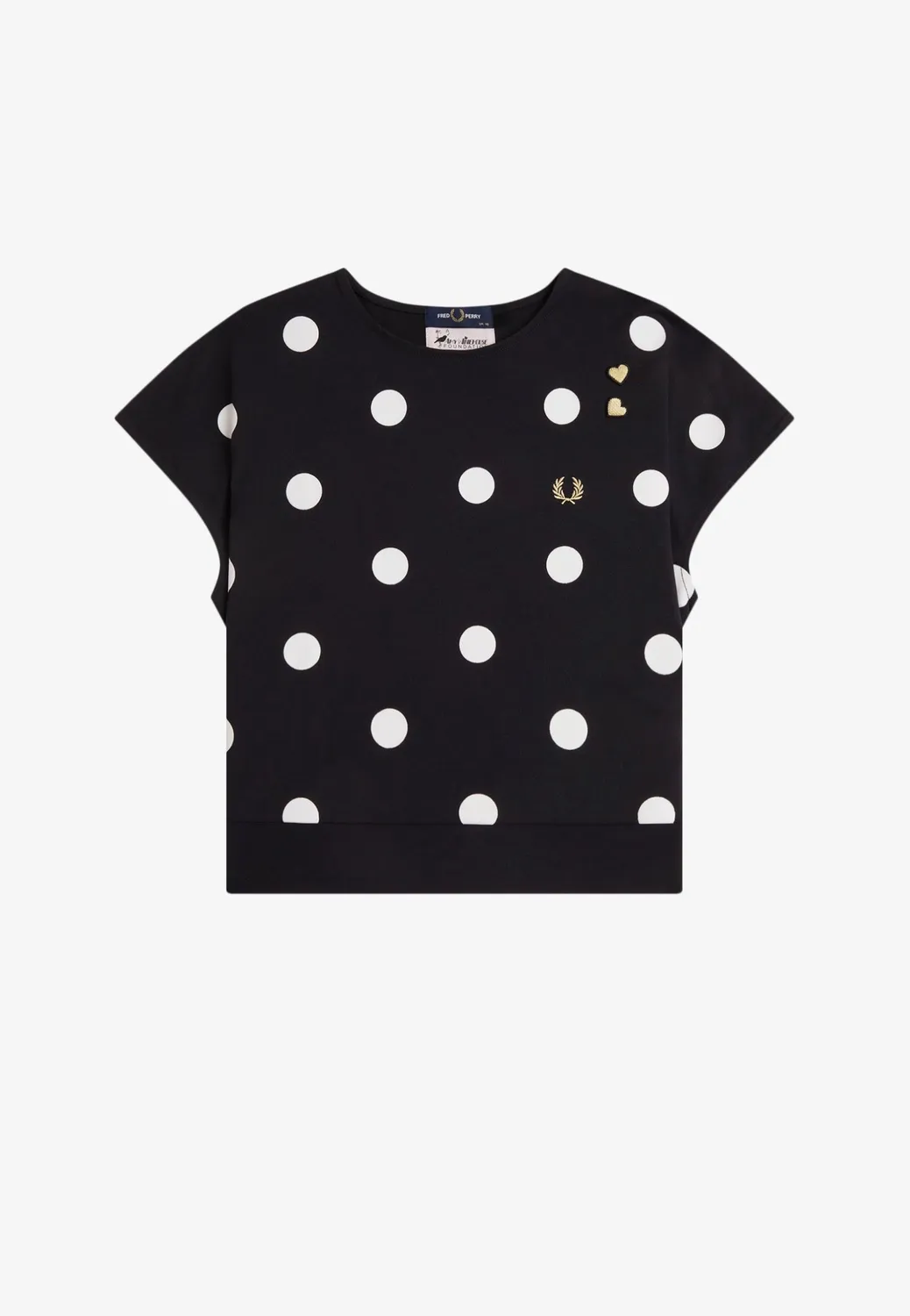 Impericon Flocked Polka Dot Oberteil Black Jersey