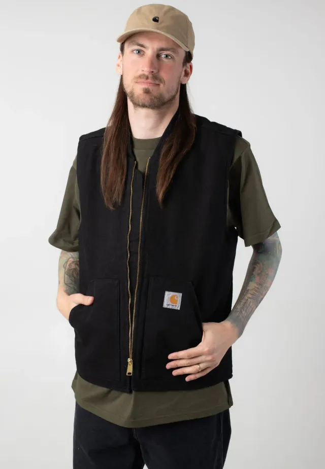 Impericon Classic Black Rinsed Weste Schwarz Vegan