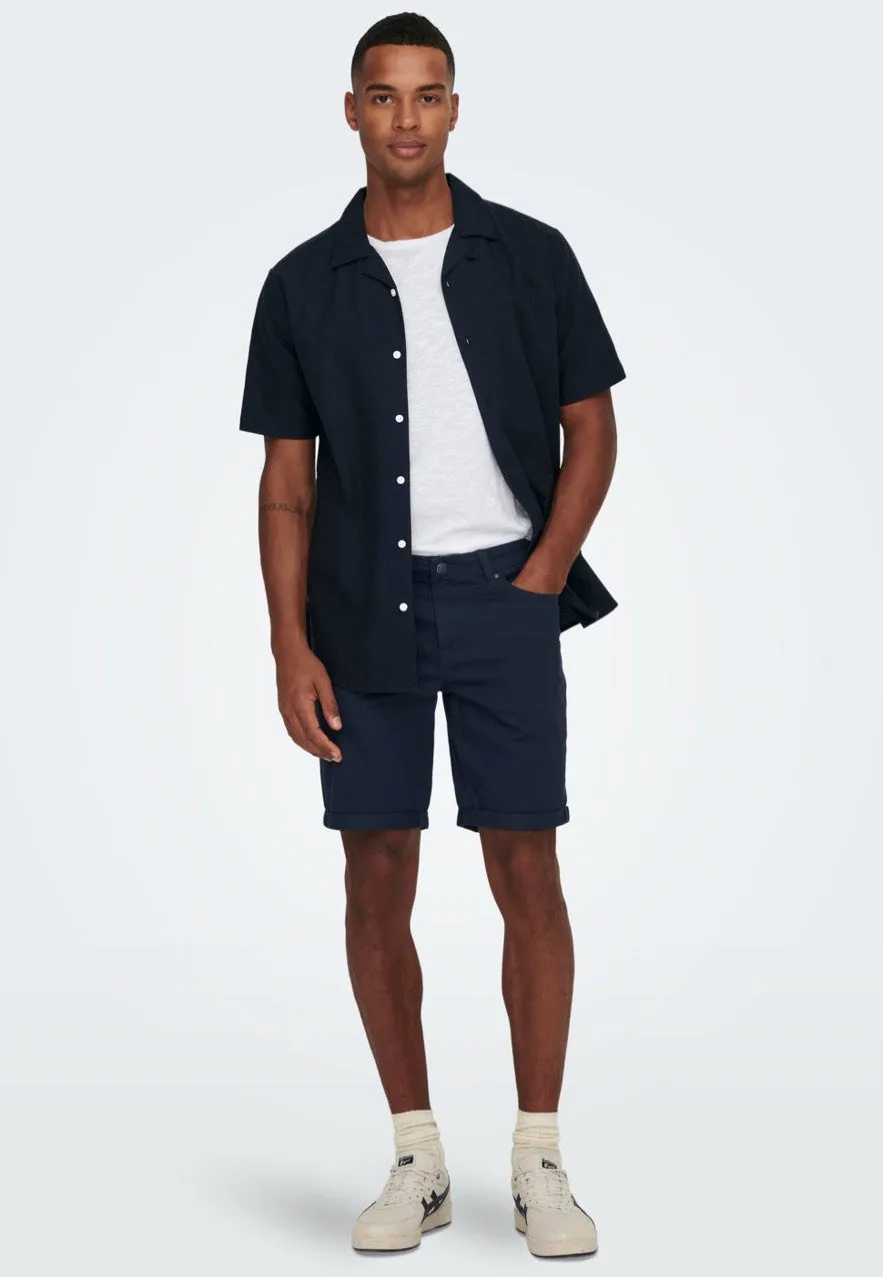Ply Life Reg Twill Dark Navy Shorts Chino S-XXL