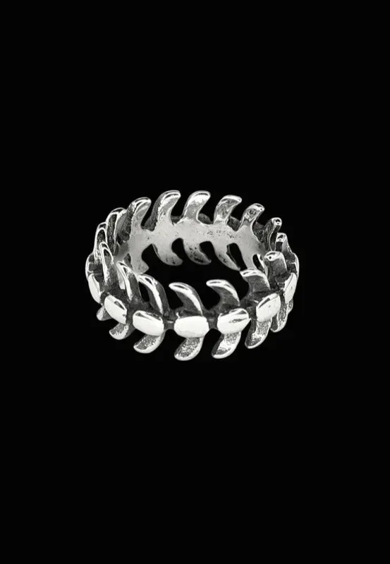 Impericon Stainless Spine Silver Ring Silber