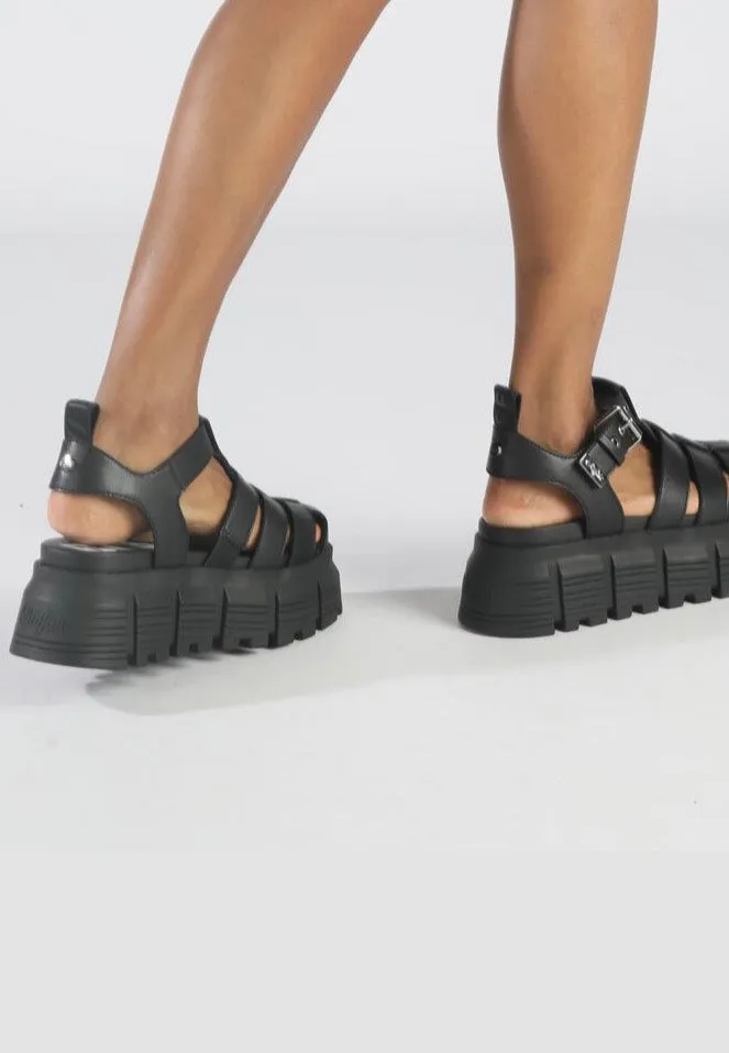Impericon Ava Fisher Vegan Nappa Sandalen schwarz