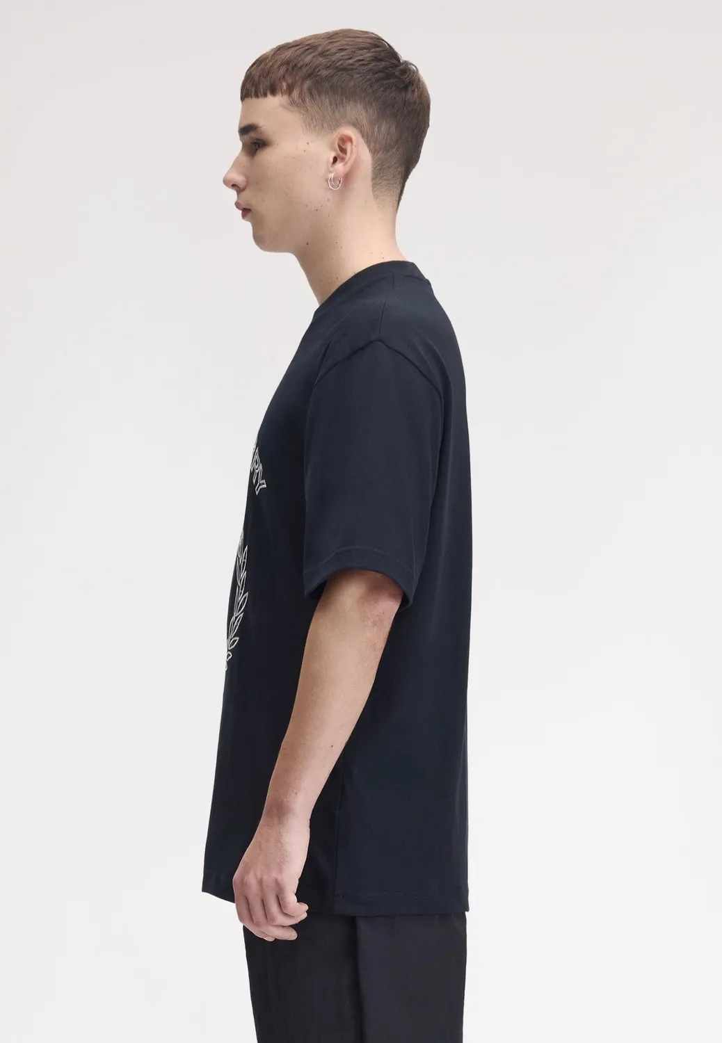 Tartan Applique Navy T-Shirt Streetwear