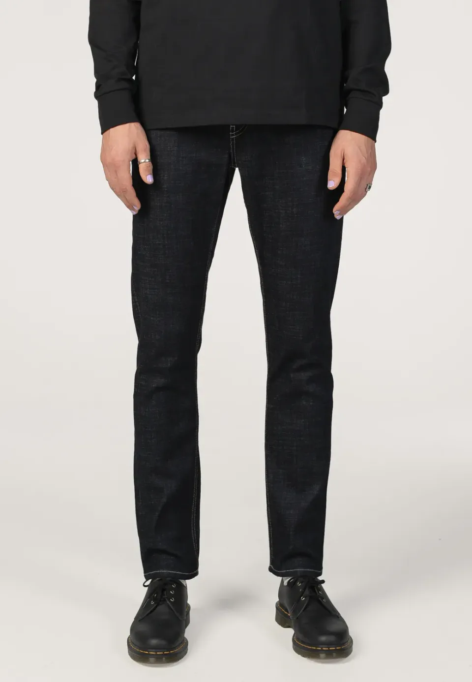 Impericon Loom Slim Dark Blue Denim Jeans Slim Fit