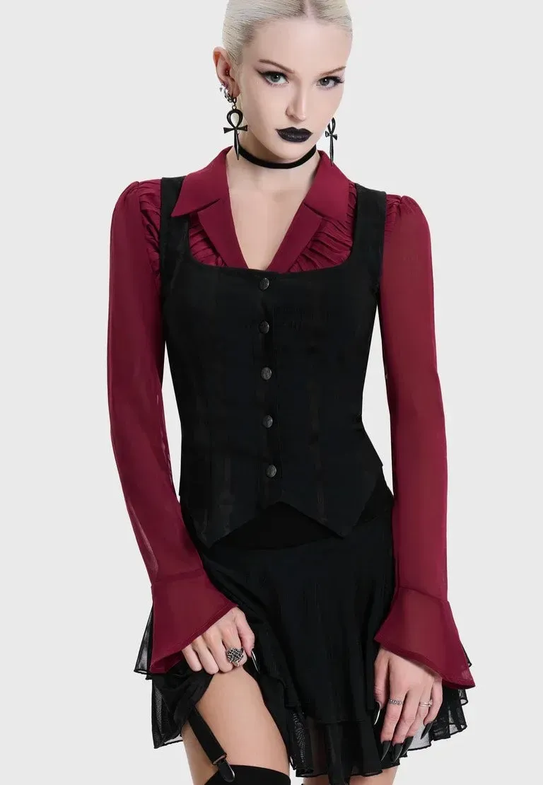 Impericon Bone Stripe Black Korsett schwarz