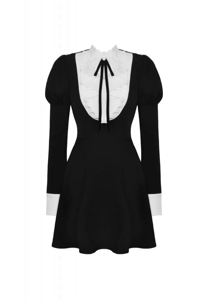 Impericon Princess Neck Contrast Bubble Kleid Schwarz M