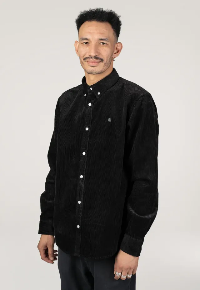 Impericon Madison Cord Soot Hemd schwarz Cord