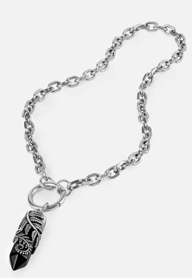 Impericon Crystal Fern O-Ring Choker silber Metall