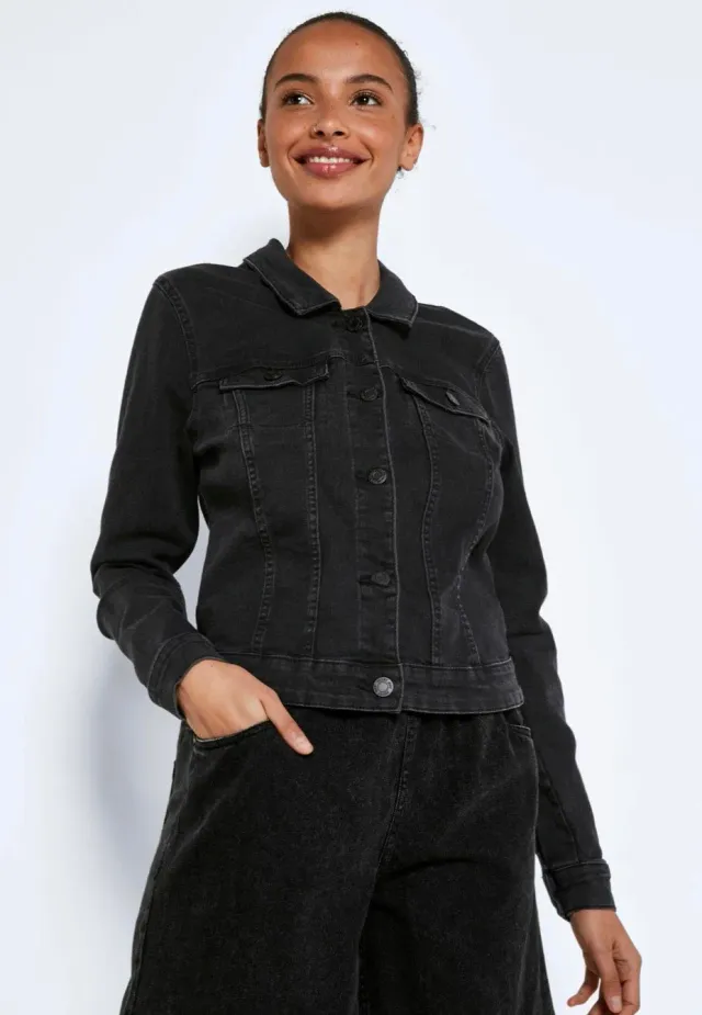 Impericon Debra Black Jeansjacke Damen schwarz kurz