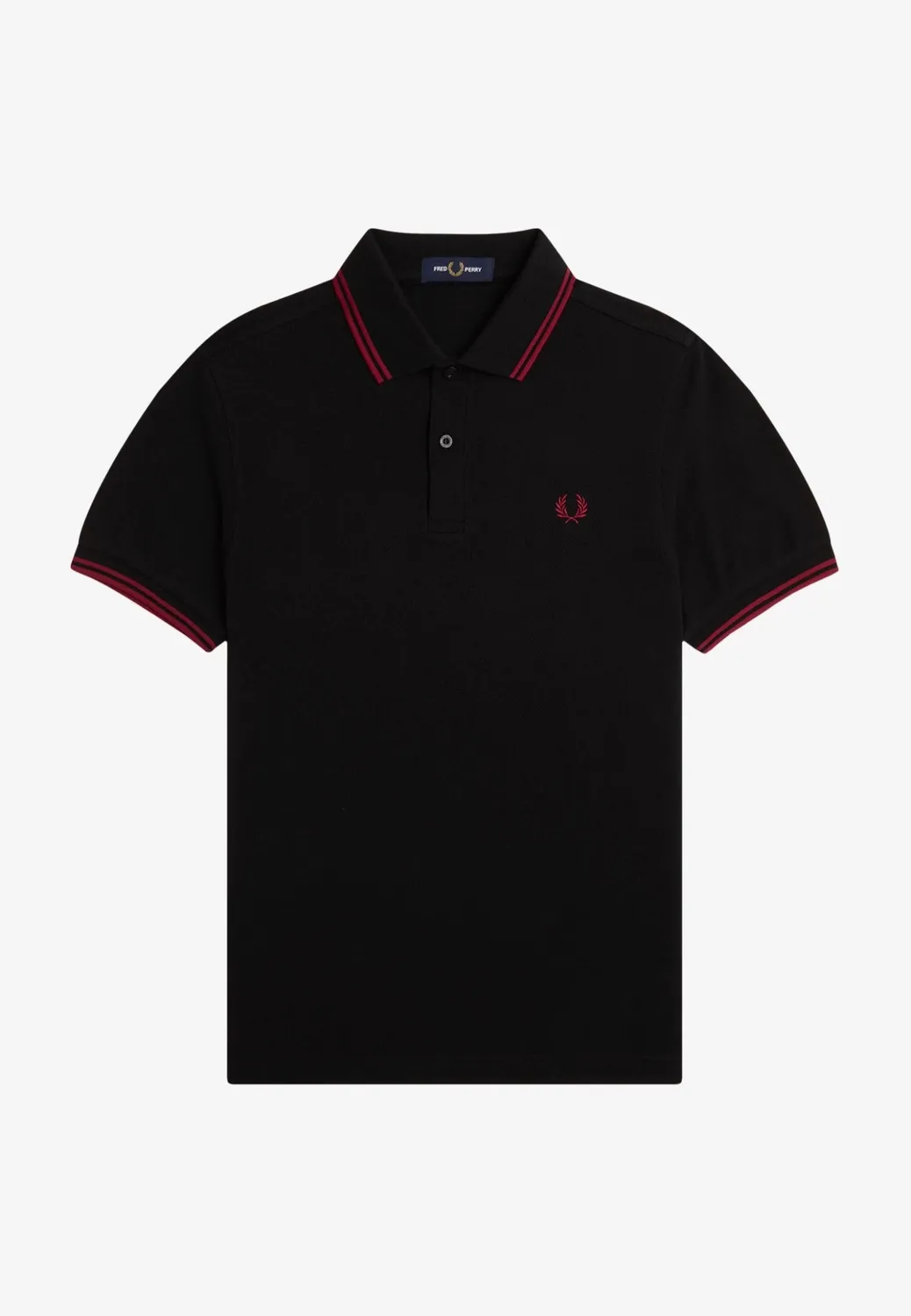 Impericon Twin Tipped Black Burnt Red Polo Baumwolle