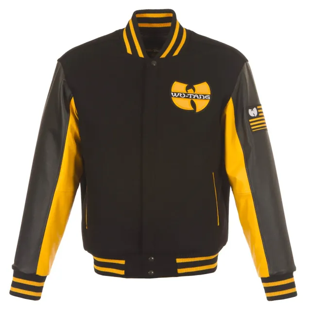 Wu-Tang Classic Logo Black & Yellow Patterned Sleeve Collegejacke Schwarz