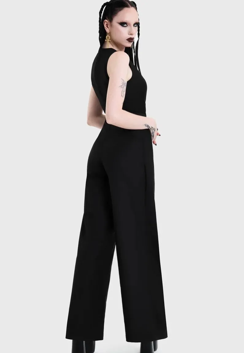 Impericon Witchmarked Tailored Black Jumpsuit Schwarz ärmellos