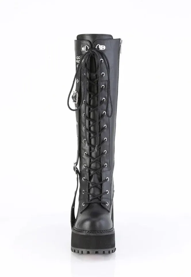 Demonia Assault-218 Lace-Up Boots schwarz Damen