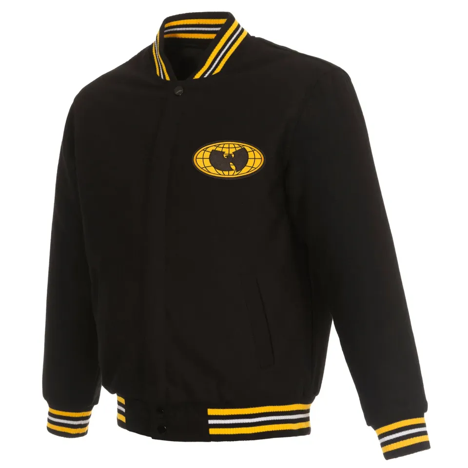 Wu-Tang WU Globe Logo Varsity Jacke Wolle reversibel
