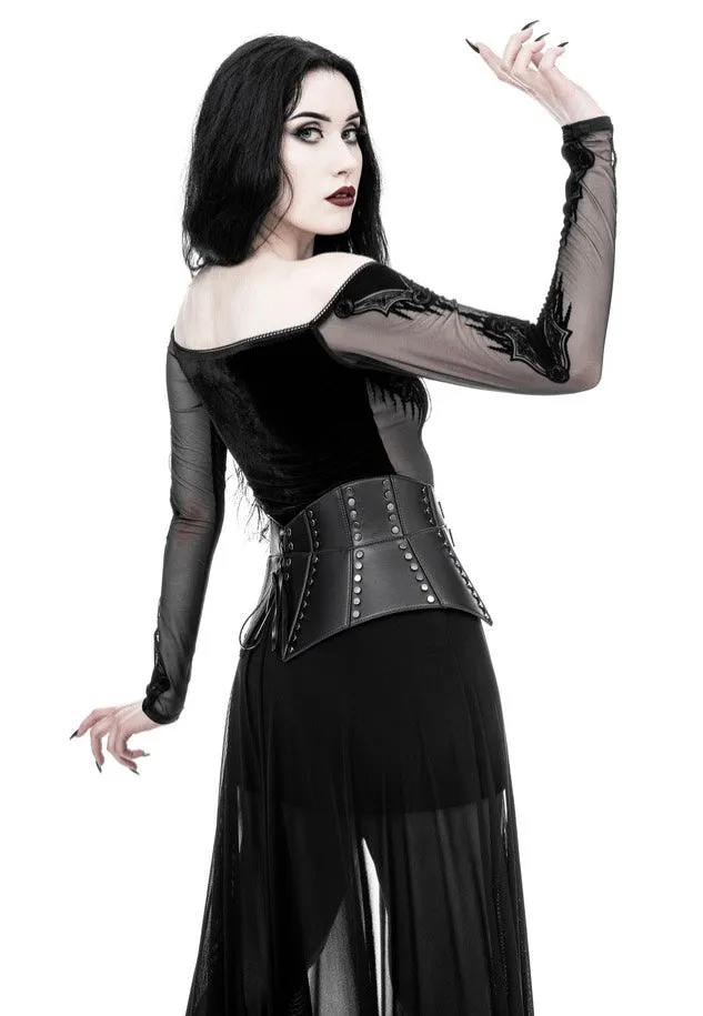 Impericon Cathedralis Peplum Gürtel schwarz Kunstleder